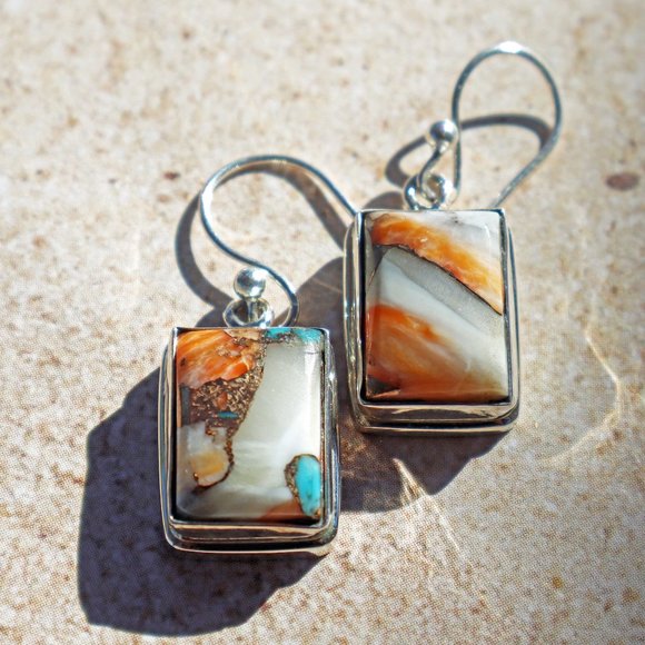 NWOT 13.3 Ct Natural Oyster Turquoise Earrings Appraisal Included - Picture 1 of 6